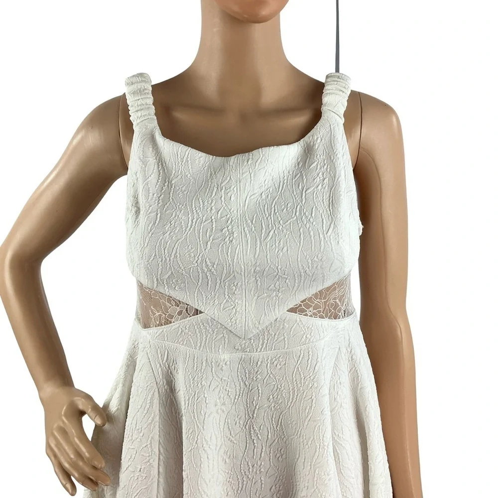 Free People Brooklyn Mini Dress Optic White Lace Cutout Fit And Flare S